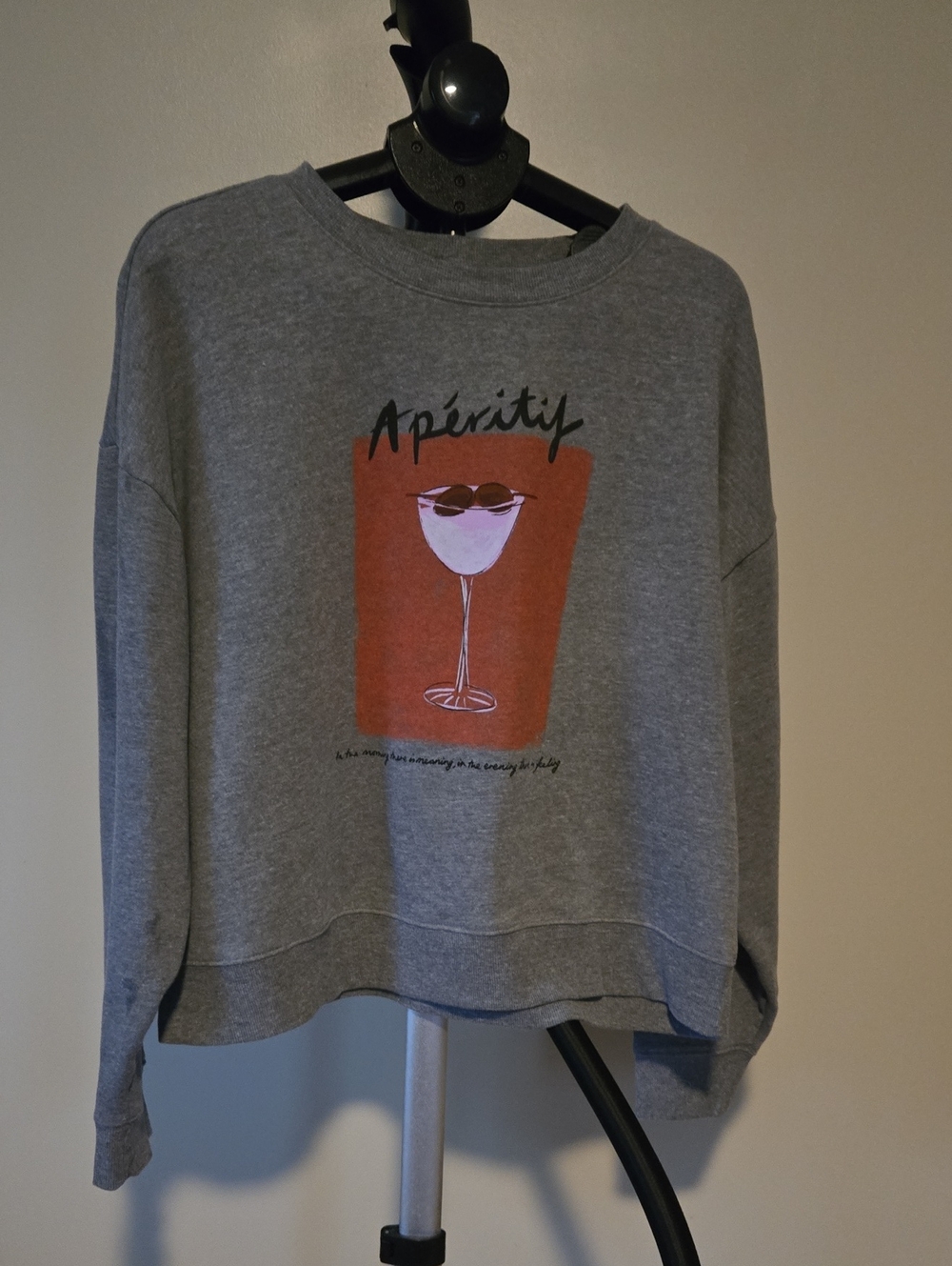Maeve Gray Crewneck Sweatshirt with Apéritif Graphic